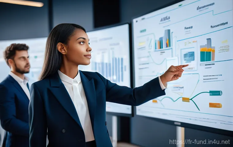 펀드투자상담사 자격증의 가성비 분석 - **Prompt:** A diverse group of young financial professionals, meticulously dressed in modern busines...