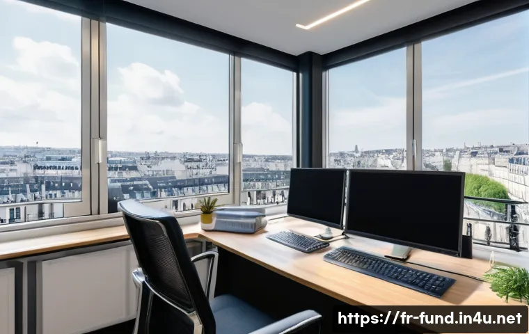 펀드투자상담사 관련 금융 기술 활용 사례 - **Prompt:** A modern, well-lit financial advisor's office in Paris. A sharply dressed, friendly fema...