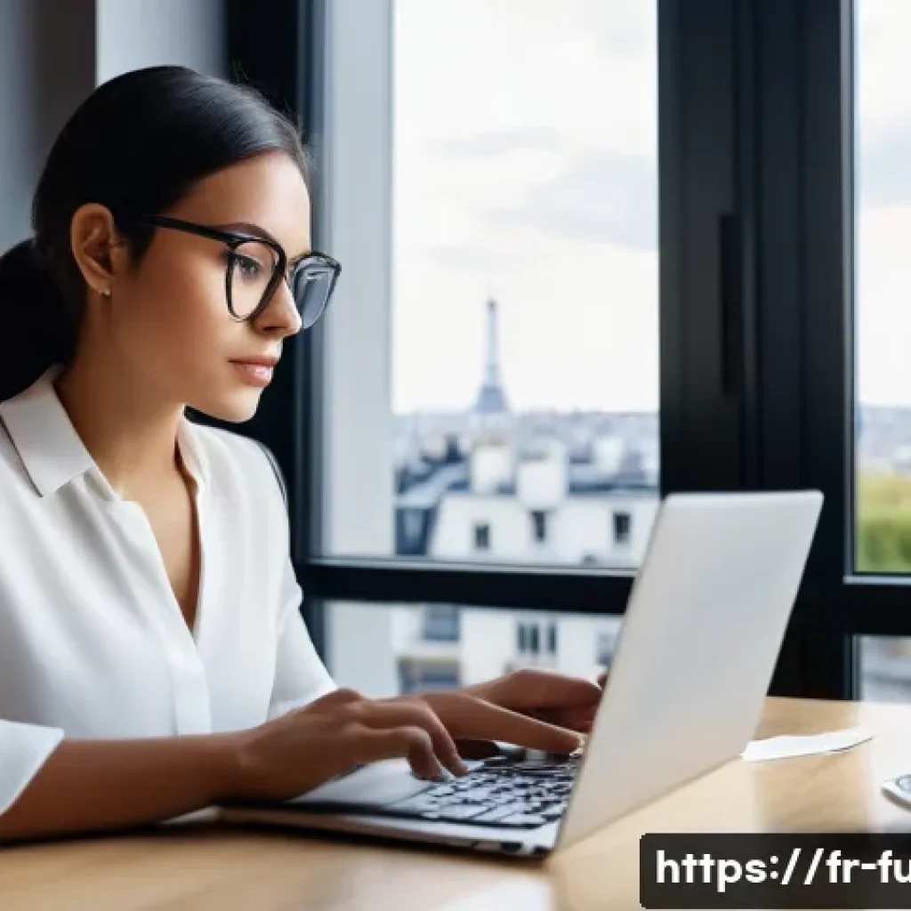 펀드투자상담사 관련 온라인 강의 후기 - A modern home office setting with a young professional woman of European descent attentively studyin...