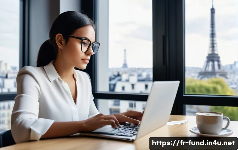 펀드투자상담사 관련 온라인 강의 후기 - A modern home office setting with a young professional woman of European descent attentively studyin...