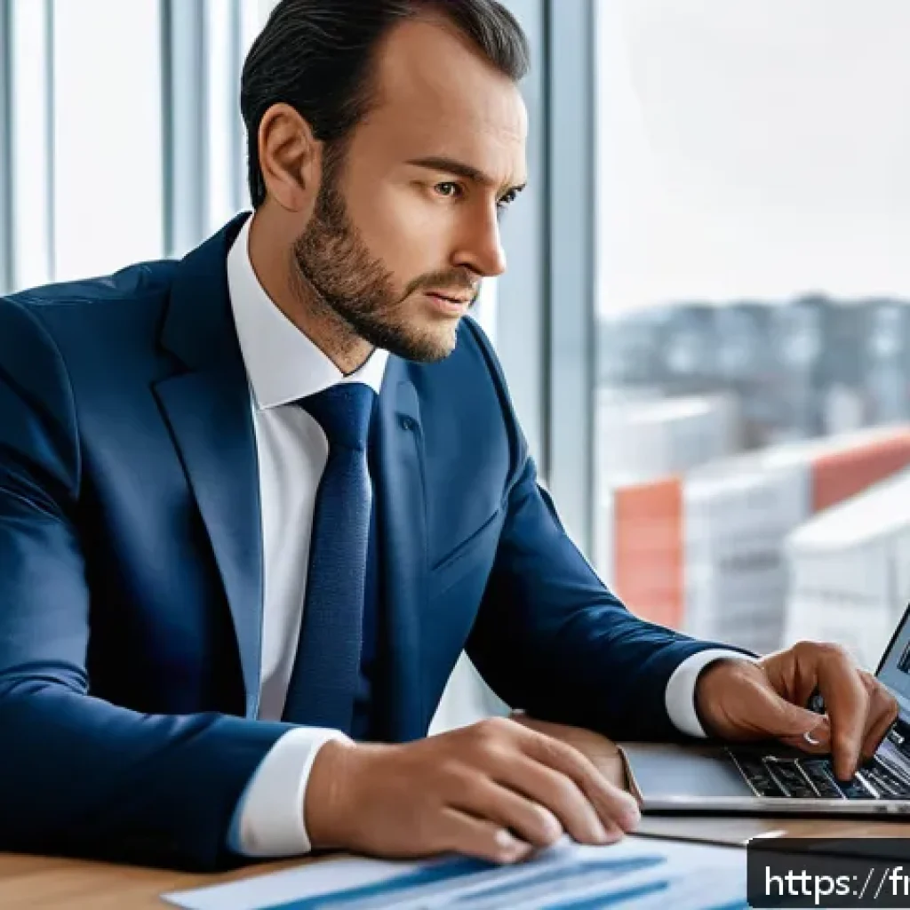 펀드투자상담사 자격증 응시자격 검토 - A professional French financial investment advisor in a modern office setting, dressed in smart busi...