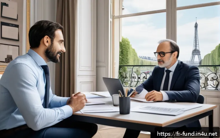 펀드투자상담사로서 고객 만족도 향상 방법 - A professional financial advisor in a modern Parisian office, engaging in a warm and authentic conve...